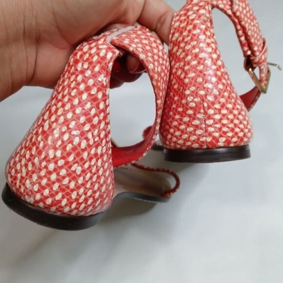 J.Crew Snake Skin Print Ankle Strap Leather Sandals Size 7 - Picture 9 of 13